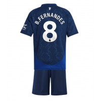 Camiseta Manchester United Bruno Fernandes #8 Segunda Equipación Replica 2024-25 para niños mangas cortas (+ Pantalones cortos)